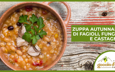 Zuppa autunnale di fagioli, funghi e castagne